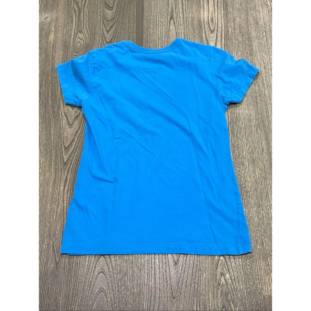 Nike Womens Logo Print T-Shirt V-Neck Short Sleeve Slim Fit Pullover Blue Size M - Picture 2 of 4